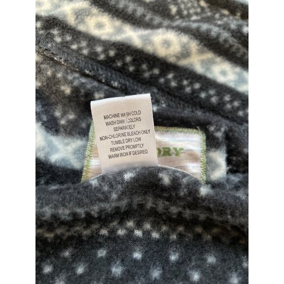 Victory Outfitters Fleece Jacket Size 2X Fair Isle Quarter Zip Black White Cozy - Picture 4 of 6
